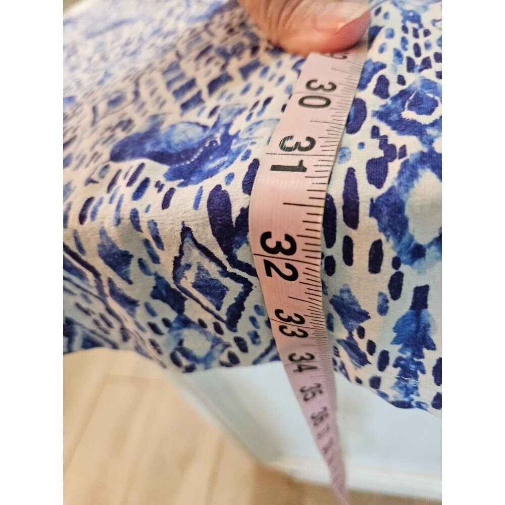 IBKUL Dress Medium Sleeveless Mock Zip Neck Elephant Print Blue UPF50 Resortwear - Picture 6 of 11